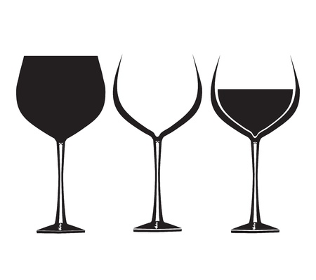 	Wine glasses in graphic for use in party or restaurant artworkのイラスト素材