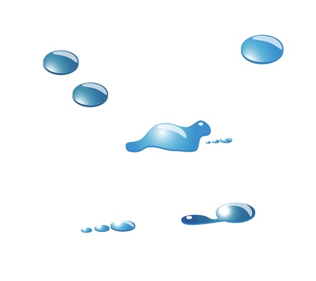 blue water splash and drop graphicのイラスト素材