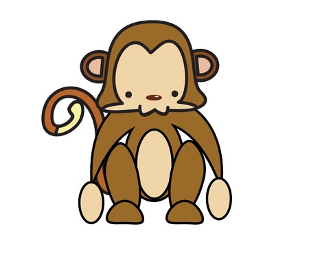 Baby monkey is a baby animal cartoon character vector eps10のイラスト素材