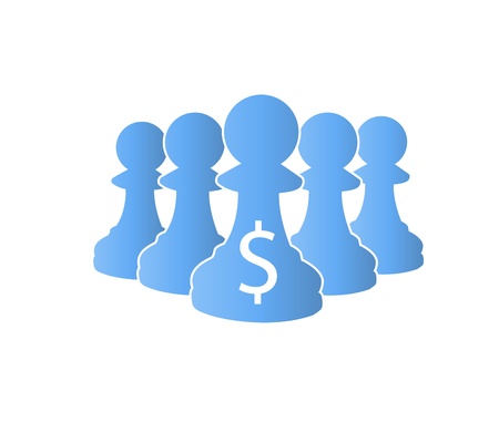 Blue pawns wall Team protect money graphic vector eps10のイラスト素材