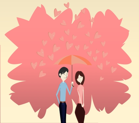 Love Umblella and rain heart poring down,illustration graphic vector eps10のイラスト素材