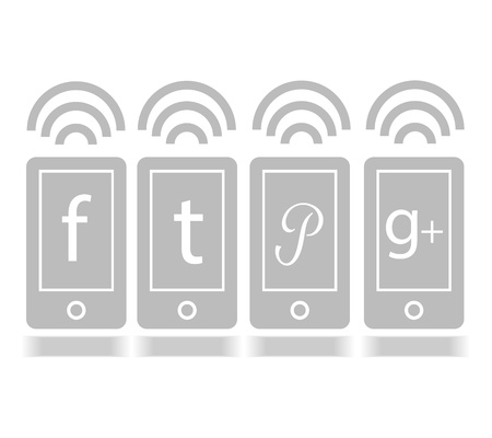 Social Media icon mobile online graphicのイラスト素材