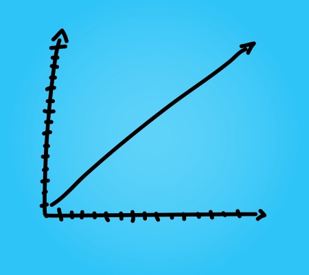 Hand draw arrow graph graphicのイラスト素材