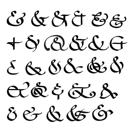 Calligraphic Ampersand Symbols typhographic のイラスト素材