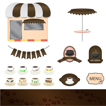 Coffee shop set graphic のイラスト素材