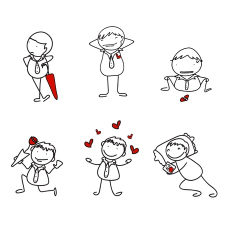 skech design for boy loving action のイラスト素材