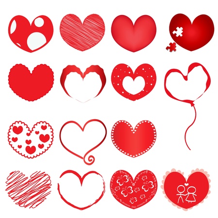  hearts set for wedding and valentine designのイラスト素材
