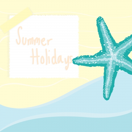 Sunny summer sandy beach のイラスト素材