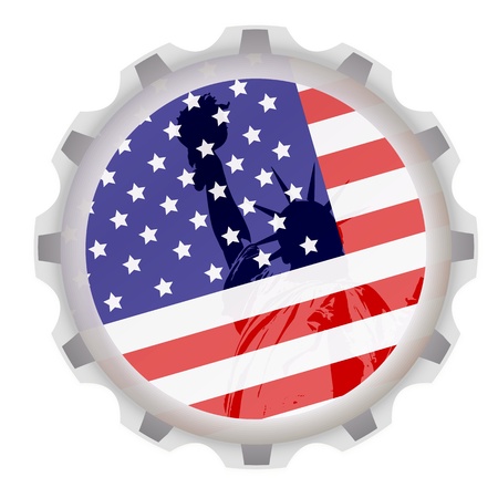 Independence day  in bottle capsのイラスト素材