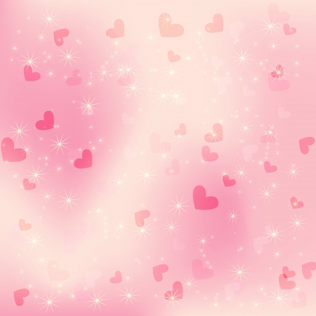 Vector background with beautiful pink heartsのイラスト素材