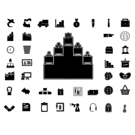 40 business icon  silhouette isolated.のイラスト素材