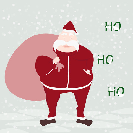 happy Santa Claus face greeting vector illustration isolated on white backgroundのイラスト素材