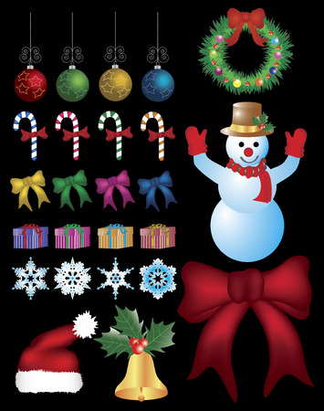 Collection of Christmas ornaments.のイラスト素材