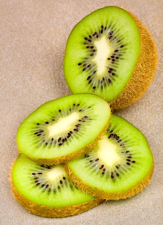 Kiwi slicesの写真素材