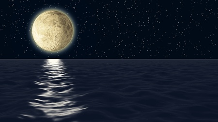 Moonlight reflection.の写真素材