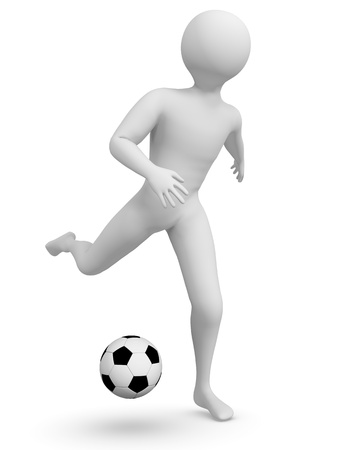 Soccer player kicking the ballの写真素材