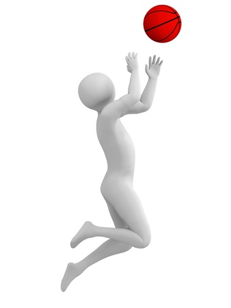 Basketball player throwing the ballの写真素材