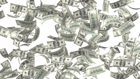 Money dollar bills flying の写真素材
