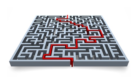 Maze with solutionの写真素材