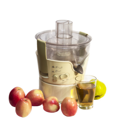 Fruits and juice isolated on whiteの写真素材