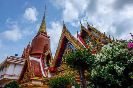 Thai Temple or Wat is a centre of Thai communities in the past.の写真素材