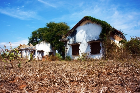 in Vietnam,  resort projects sprout up, so people have to be relocated to other places, but these projects were not implemented and  houses deserted by this year to other years, creating a space is very scary ghost, so i call itの写真素材