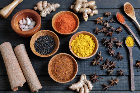 Colorful spice for food, with natural color and make aromatic flavor, cashew, chilli, pepper,...