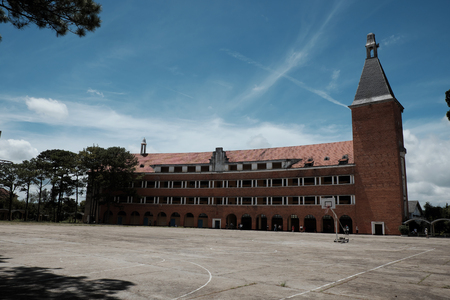 DA LAT, VIET NAM- SEPT 2, 2016: Ancient architecture of Pedagogical College of Dalat on day at Dalat, Vietnam, a famous place for travelのeditorial素材