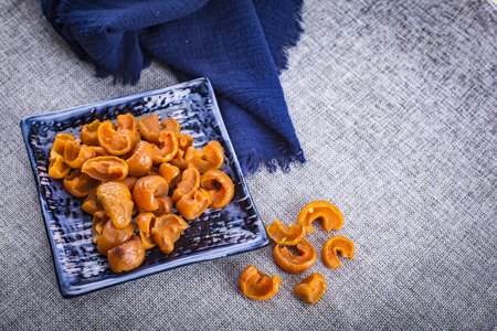 Hawthorn fruit on plateの写真素材