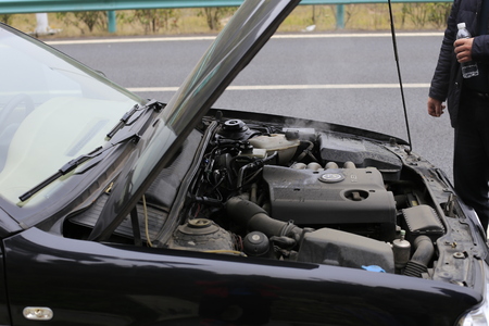 Overheated carのeditorial素材