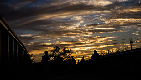 Cloudy sky during the sunsetの写真素材
