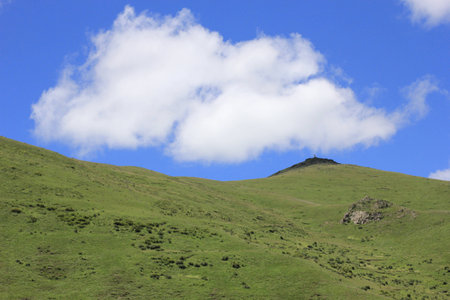 View of a mountain peakの写真素材