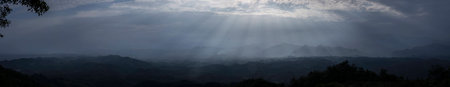 Panoramic mountainous viewの写真素材