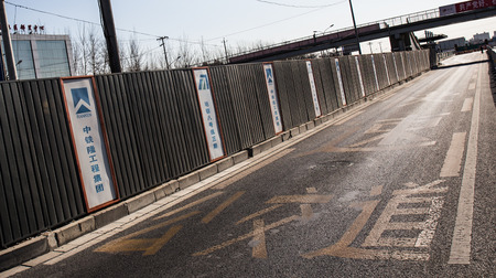 Bus lane on the roadのeditorial素材