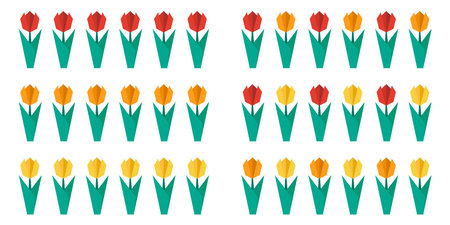 Flat illustration of origami tulip vector. Vector illustration.のイラスト素材