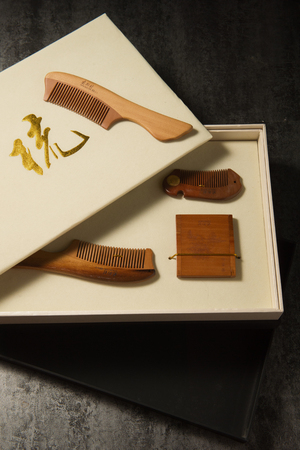 comb on dark backgroundのeditorial素材