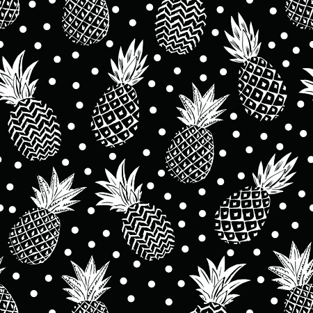 Pineapple with dotsのイラスト素材