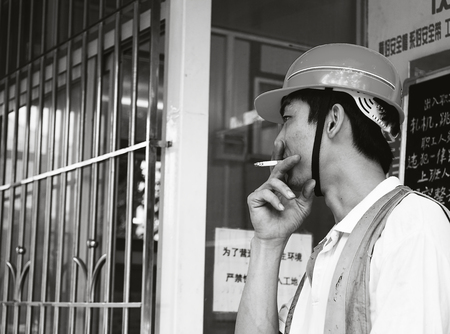 workers smokingのeditorial素材