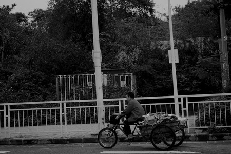 man riding bicycleのeditorial素材