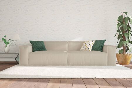 Modern interior design. 3D illustration