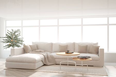Modern interior design. 3D illustration