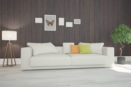 Modern interior design. 3D illustration