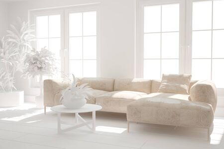 Modern interior design. 3D illustration
