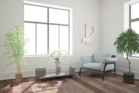 Modern interior design. 3D illustration