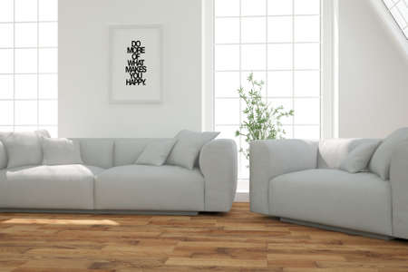 Modern interior design. 3D illustration