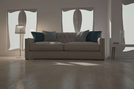 Modern interior design. 3D illustration