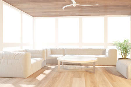 Modern interior design. 3D illustrationの写真素材