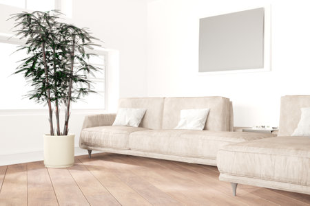 Modern interior design. 3D illustrationの写真素材