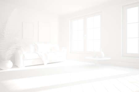 Modern interior design. 3D illustrationの写真素材