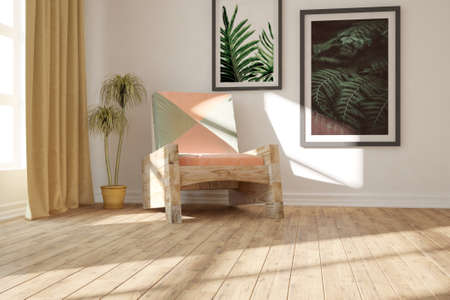 Modern interior design. 3D illustration